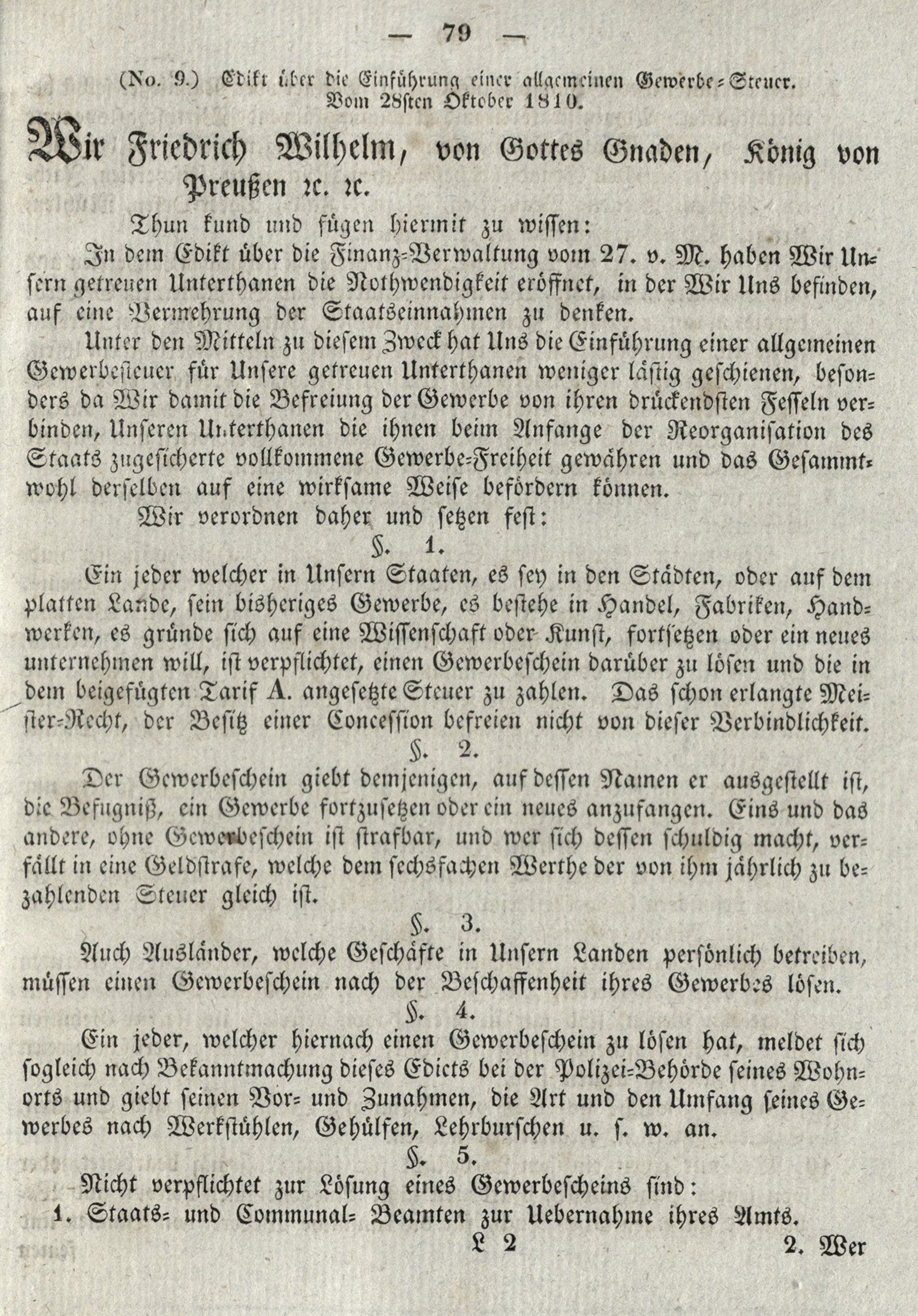 Gesetz-Sammlung für die Königlichen Preußischen Staaten, Berlin [1810], S. 79